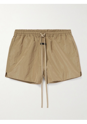 Fear of God - Logo-Appliquéd Crinkled-Shell Drawstring Shorts - Men - Neutrals - XS