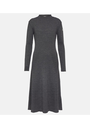 Moncler Ribbed-knit wool blend midi dress