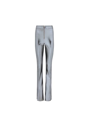 Galvanized high waisted trousers