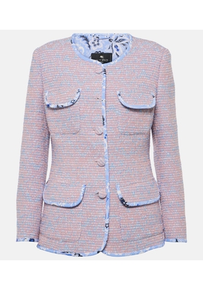 Etro Checked wool-blend tweed jacket
