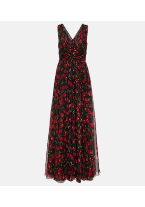 Dolce&Gabbana Cherry silk chiffon gown
