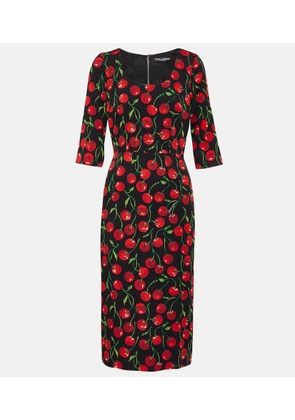 Dolce&Gabbana Cherry silk-blend midi dress