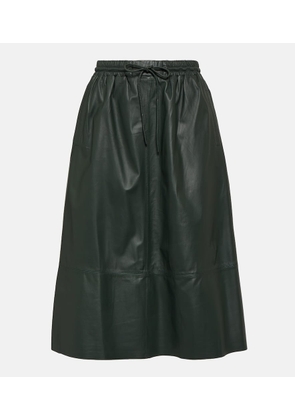 Yves Salomon Flared leather midi skirt