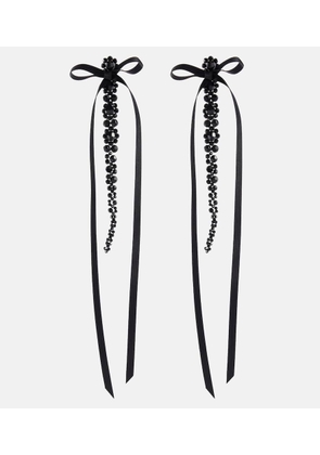 Simone Rocha Bow-embellished crystal drop earrings