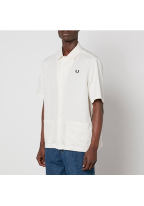 Fred Perry Cotton and Linen-Blend Piqué Shirt - L