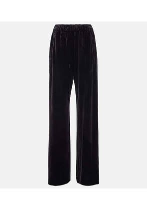 Dolce&Gabbana High-rise velvet wide-leg pants