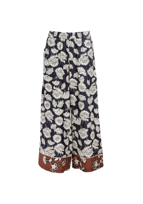 Weekend Max Mara Silk Floral Relaxed Trousers