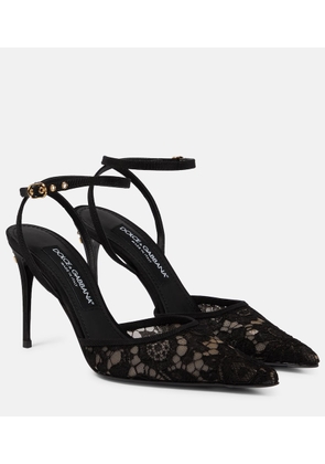 Dolce&Gabbana DG lace slingback pumps