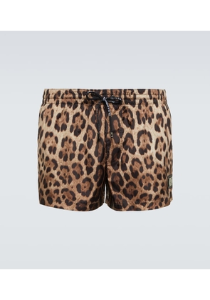 Dolce&Gabbana Leopard-print swim trunks
