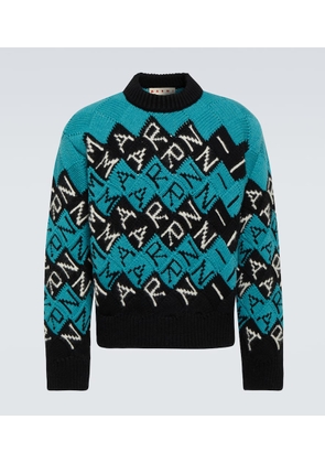 Marni Intarsia logo virgin wool sweater