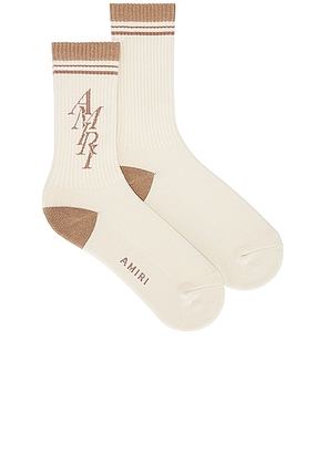 Amiri MA Stripe Sock in Birch - Cream. Size 41/42 (also in 43/44, 45/46).
