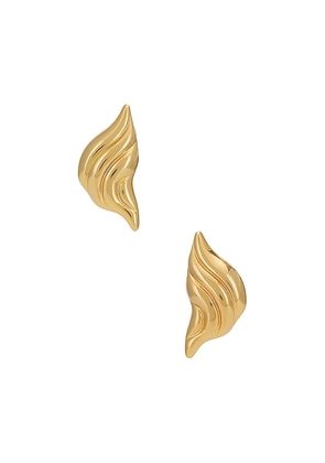 Heaven Mayhem Croissant Earrings in Metallic Gold.