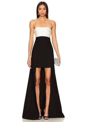 Cinq a Sept Lorella Gown in Black,White. Size 2, 4, 6, 8.