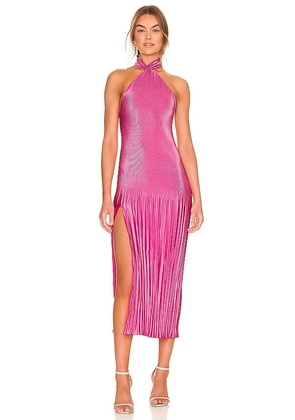 L'IDEE Soire Klum Midi Dress in Pink. Size 12/L.