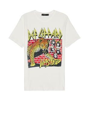 Junk Food Def Leppard Wasted Tee in White. Size L, M, XL/1X.