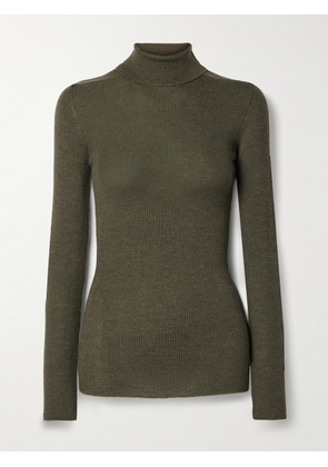 WARDROBE.NYC - Ribbed Wool Turtleneck Sweater - Green - xx small,x small,small,medium,large,x large