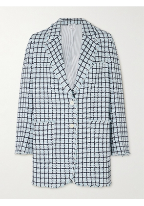 Thom Browne - Frayed Checked Cotton-tweed Blazer - Blue - IT36,IT40,IT42