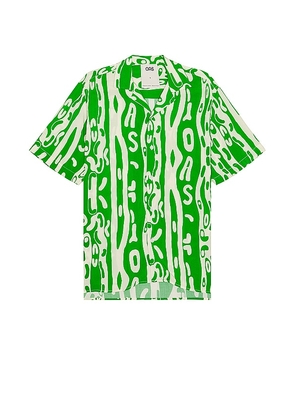 OAS Verdant Jiggle Viscose Shirt in Green. Size L, M, XL/1X.