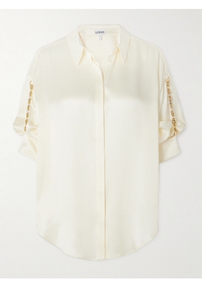 Loewe - Chain-embellished Silk Shirt - White - FR32,FR34,FR38,FR40,FR42,FR44