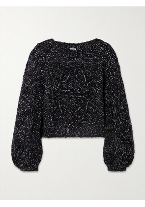 Loewe - Anagram Embroidered Metallic Mohair-blend Sweater - Black - x small,small,medium,large