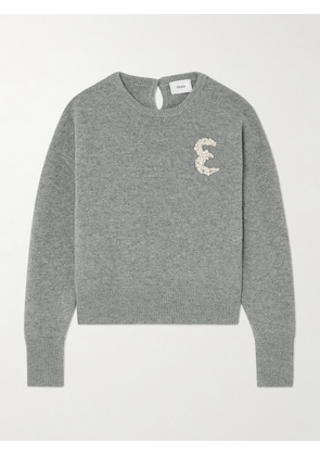 Erdem - Bead-embellished Merino Wool Sweater - Gray - x small,small,medium,large,x large