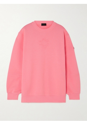 Moncler - Debossed Cotton-jersey Sweatshirt - Pink - xx small,x small,small,medium,large,x large