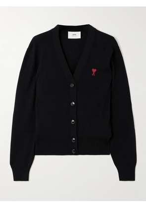 AMI PARIS - + Net Sustain Jacquard-knit Wool Cardigan - Black - xx small,x small,small,medium,large