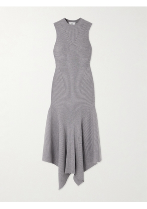 AMI PARIS - + Net Sustain Godet Ribbed Merino Wool Maxi Dress - Gray - xx small,x small,small,medium,large