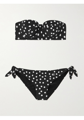 Dolce & Gabbana - Polka-dot Underwired Balconette Bikini - Black - 1,2,3,4,5