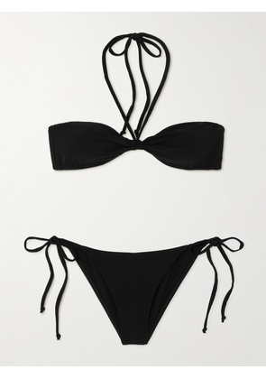 Lisa Marie Fernandez - + Net Sustain Gathered Crepe Halterneck Bikini - Black - 0,1,2,3,4