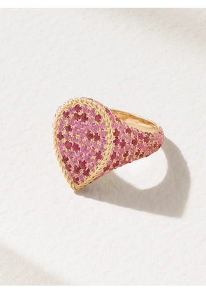 Yvonne Léon - 18-karat Gold, Ruby And Sapphire Signet Ring - Pink - 3,4,5