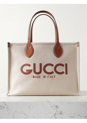 Gucci - Reversible Leather-trimmed Printed Canvas Tote - Brown - One size