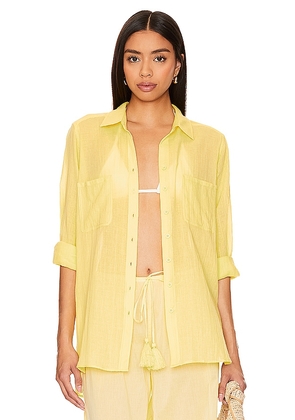 Seafolly Breeze Beach Shirt in Yellow. Size L, M, S, XL.