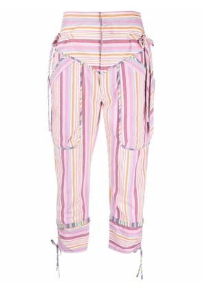 ISABEL MARANT cropped striped trousers - Pink
