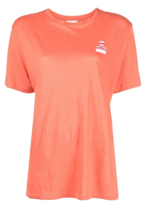 MARANT ÉTOILE logo-print linen T-shirt - Orange
