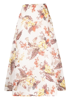 ZIMMERMANN Matchmaker floral-print A-line skirt - Neutrals