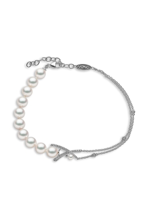 Yoko London 18kt white gold Sleek Akoya pearl diamond bracelet - Silver