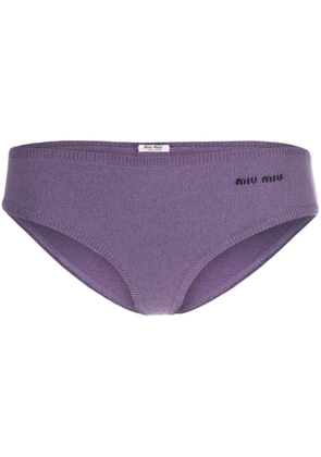 Miu Miu knitted mini shorts - Purple