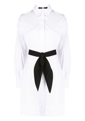 Karl Lagerfeld organic cotton belted shirtdress - White