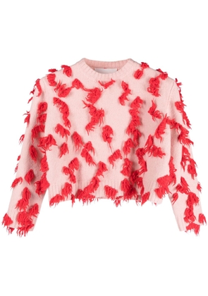 Jil Sander appliqué-detail cropped wool top - Pink