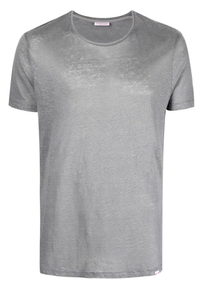 Orlebar Brown logo-patch linen T-shirt - Grey