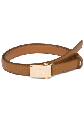 Prada engraved logo buckle belt - Brown