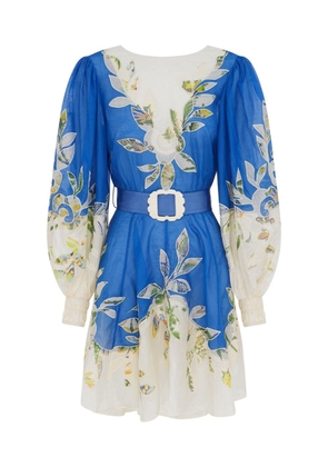 ALEMAIS Rita embroidered minidress - Blue