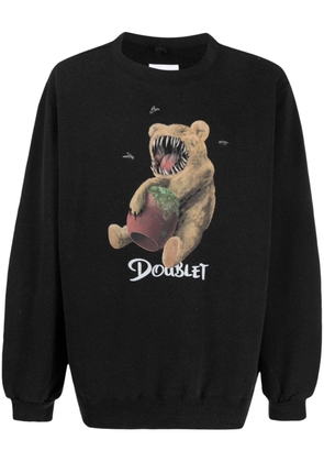 Doublet bear-print cotton sweatshirt - Black