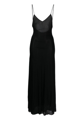 Saint Laurent high-shine open-back dress - Black