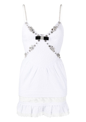 SHUSHU/TONG crystal-embellished mini dress - White