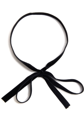 Maison Margiela bow-detail velvet tie - Black