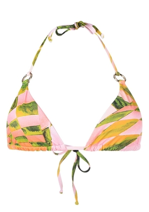 Louisa Ballou abstract-pattern bikini top - Pink
