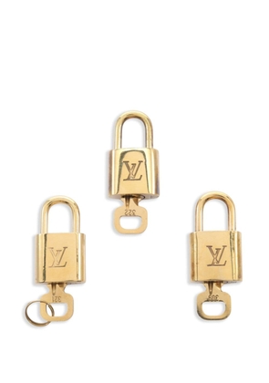 Louis Vuitton Pre-Owned 2010s logo-engraved padlock (set of three) - Gold
