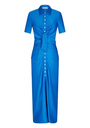 Rabanne knotted front ruched maxi dress - Blue